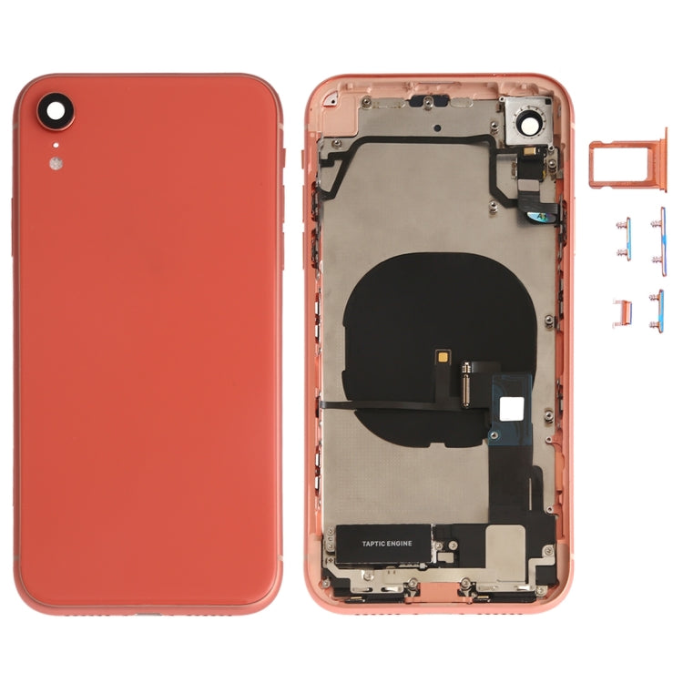Battery Back Cover Assembly (with Side Keys & Speaker Ringer Buzzer & Motor & Camera Lens & Card Tray & Power Button + Volume Button + Charging Port + Signal Flex Cable & Wireless Charging Module) for iPhone XR(Orange) - Back Cover by PMC TechLife | Online Shopping South Africa | PMC TechLife | Buy Now Pay Later Mobicred