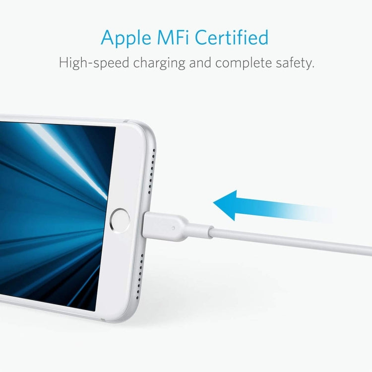 ANKER PowerLine II USB to 8 Pin MFI Certificated Data Cable, Length: 1.8m(White) - MFI Cable by ANKER | Online Shopping South Africa | PMC Jewellery