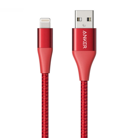 ANKER A8452 Powerline+ II USB to 8 Pin Apple MFI Certificated Nylon Pullable Carts Charging Data Cable, Length: 0.9m(Red) - MFI Cable by ANKER | Online Shopping South Africa | PMC Jewellery | Buy Now Pay Later Mobicred