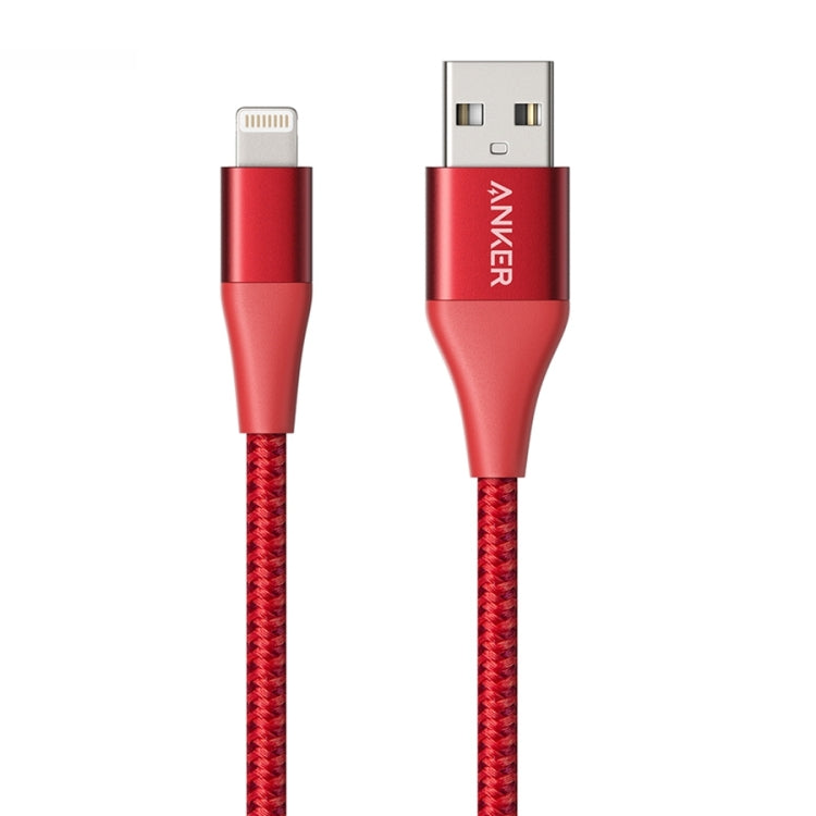 ANKER A8452 Powerline+ II USB to 8 Pin Apple MFI Certificated Nylon Pullable Carts Charging Data Cable, Length: 0.9m(Red) - MFI Cable by ANKER | Online Shopping South Africa | PMC Jewellery | Buy Now Pay Later Mobicred