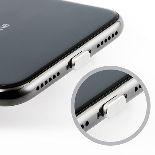 2pcs Universal 8 Pin Charging Port Metal Anti-Dust Plug for iPhone(Space Silver) - Anti-dust & Ear Caps by PMC TechLife | Online Shopping South Africa | PMC TechLife