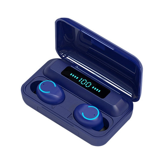 F9-9 TWS CVC8.0 Noise Cancelling Bluetooth Earphone with Charging Box, Support Touch Lighting Effect & Three-screen LED Power Display & Power Bank & Mobile Phone Holder & HD Call & Voice Assistant(Dark Blue) - TWS Earphone by PMC Jewellery | Online Shopping South Africa | PMC Jewellery