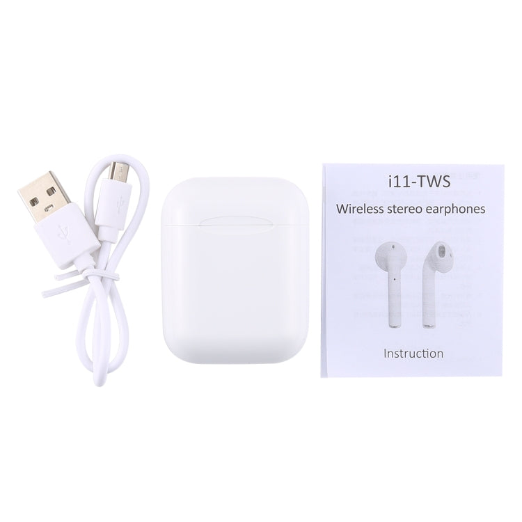 i11-TWS Bluetooth V5.0 Wireless Stereo Earphones with Magnetic Charging Box, Compatible with iOS & Android(White) - TWS Earphone by PMC TechLife | Online Shopping South Africa | PMC TechLife