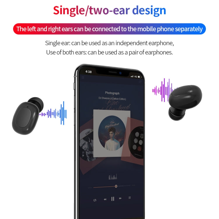 A10 TWS Space Capsule Shape Wireless Bluetooth Earphone with Magnetic Charging Box & Lanyard, Support HD Call & Automatic Pairing Bluetooth(Black White) - TWS Earphone by PMC Jewellery | Online Shopping South Africa | PMC Jewellery