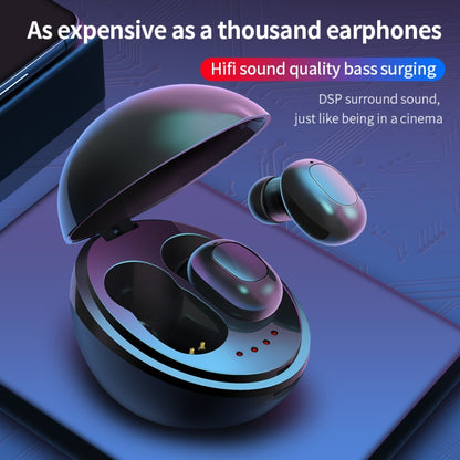 A10 TWS Space Capsule Shape Wireless Bluetooth Earphone with Magnetic Charging Box & Lanyard, Support HD Call & Automatic Pairing Bluetooth(White + Black) - TWS Earphone by PMC Jewellery | Online Shopping South Africa | PMC Jewellery