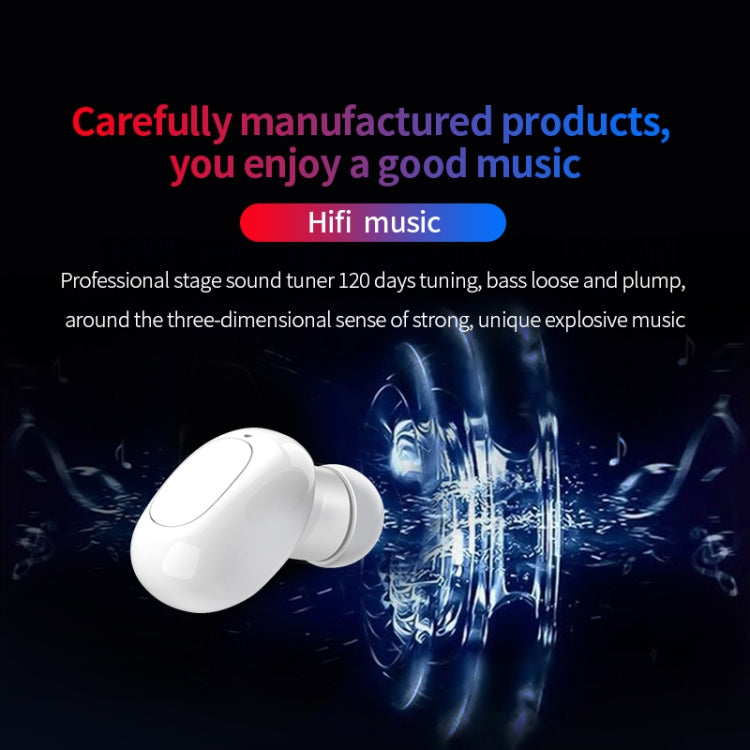 A10 TWS Space Capsule Shape Wireless Bluetooth Earphone with Magnetic Charging Box & Lanyard, Support HD Call & Automatic Pairing Bluetooth(White + Black) - TWS Earphone by PMC Jewellery | Online Shopping South Africa | PMC Jewellery