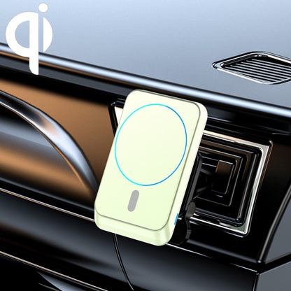 JJT-969 15W Max Output Magnetic Car Air Outlet Bracket Wireless Charger(Green) - Wireless Charger Holders by PMC Jewellery | Online Shopping South Africa | PMC Jewellery