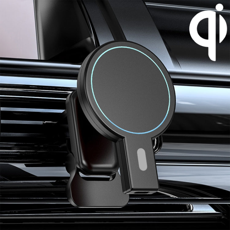 K07 15W Max Output Magnetic Car Air Outlet Bracket Wireless Charger(Black) - Wireless Charger Holders by PMC Jewellery | Online Shopping South Africa | PMC Jewellery