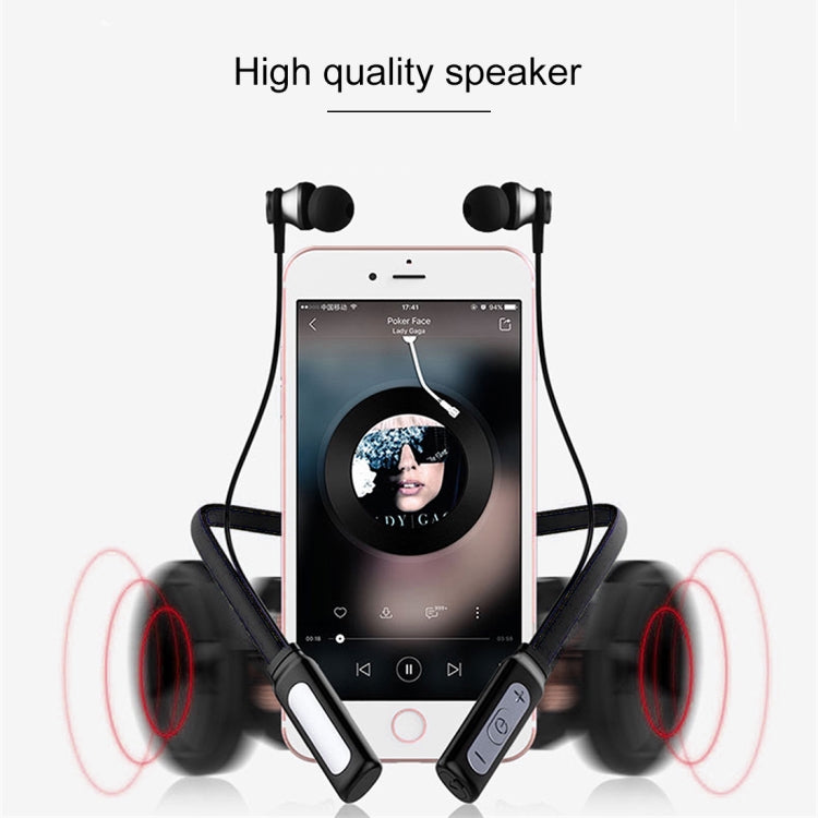 HT1 Magnetic In-Ear Wireless Bluetooth Stereo Headset(Black) - Neck-mounted Earphone by PMC TechLife | Online Shopping South Africa | PMC TechLife