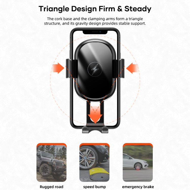 ROCK W31 Car Gravity Wireless Charging Air Outlet Bracket - Wireless Charger Holders by ROCK | Online Shopping South Africa | PMC TechLife | Buy Now Pay Later Mobicred