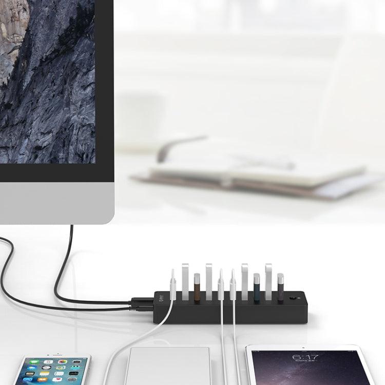 ORICO P10-U3-V1 10 USB 3.0 Ports HUB, Specification: EU Plug - free shipping - PMC TechLife - Order now!