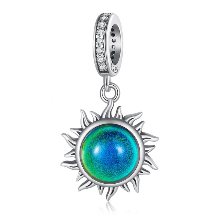 SCC2005-CF Sterling Silver S925 Zircon Temperature Sensitive Discoloration Sun Shape Pendant Accessories - Jewelry Accessories by PMC Jewellery | Online Shopping South Africa | PMC Jewellery