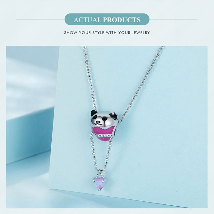 SCC2550 S925 Sterling Silver Cute Bear Hot Air Balloon Pendant Accessories DIY Bracelet Beads - Jewelry Accessories by PMC Jewellery | Online Shopping South Africa | PMC Jewellery