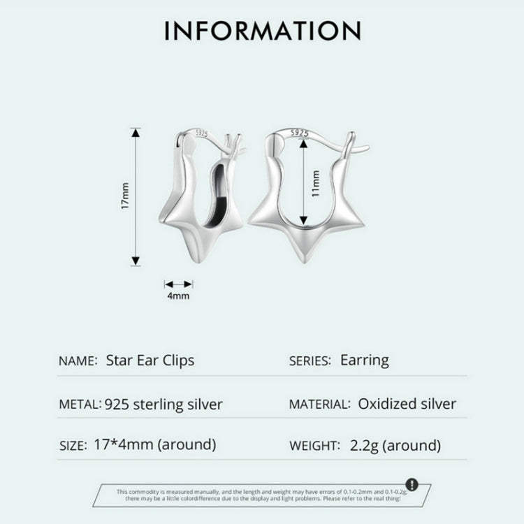 SCE1615 Sterling Silver S925 Simple Versatile Star Earrings - Stud Earrings & Earrings by PMC Jewellery | Online Shopping South Africa | PMC Jewellery