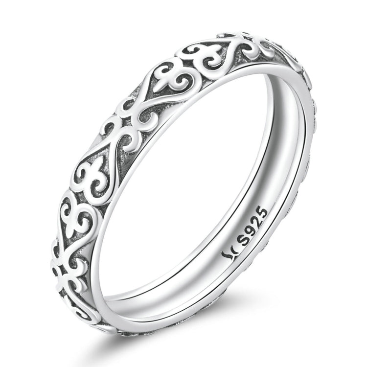 SCR776-10 Sterling Silver S925 Vintage Embossed Pattern Ring - Rings by PMC Jewellery | Online Shopping South Africa | PMC Jewellery