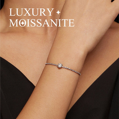 MSB006 Sterling Silver S925 White Gold Plated Moissanite Fashion Bracelet - Bracelets by PMC Jewellery | Online Shopping South Africa | PMC Jewellery