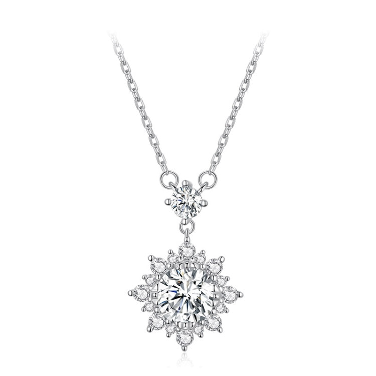 MSN017 Sterling Silver S925 Platinum Plated Zircon Simple Light Luxury Necklace - Necklaces & Pendants by PMC Jewellery | Online Shopping South Africa | PMC Jewellery