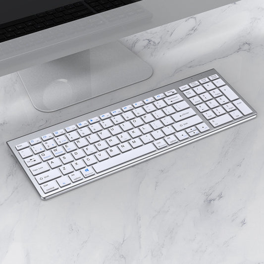 109 Three-mode Wireless Bluetooth Keyboard (Silver) - Wireless Keyboard by PMC Jewellery | Online Shopping South Africa | PMC Jewellery