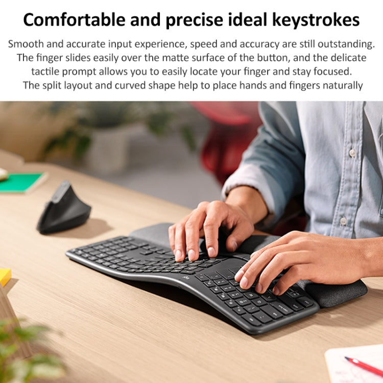 Logitech ERGO K860 2.4G Wireless Keyboard Bluetooth Dual Mode Ergonomic Split Keyboard - Wireless Keyboard by Logitech | Online Shopping South Africa | PMC Jewellery | Buy Now Pay Later Mobicred