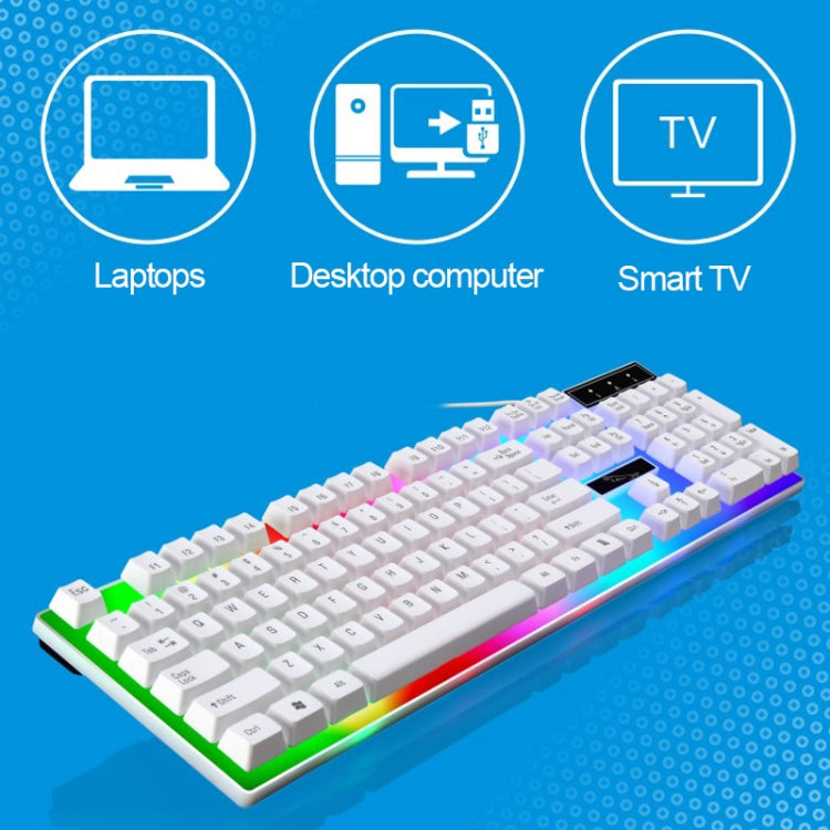 ZGB G21 104 Keys USB Wired Mechanical Feel Colorful Backlight Office Computer Keyboard Gaming Keyboard(White) - Wired Keyboard by PMC TechLife | Online Shopping South Africa | PMC TechLife | Buy Now Pay Later Mobicred