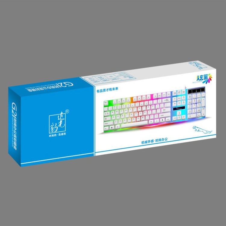ZGB G21 104 Keys USB Wired Mechanical Feel Colorful Backlight Office Computer Keyboard Gaming Keyboard(White) - Wired Keyboard by PMC TechLife | Online Shopping South Africa | PMC TechLife | Buy Now Pay Later Mobicred