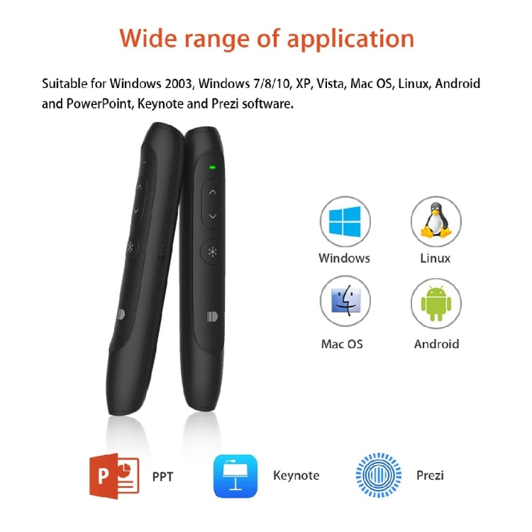 Doosl DSIT012 2.4GHz Wireless Presenter PowerPoint Clicker Representation Remote Control Pointer, Control Distance: 100m(Black) -  by DOOSL | Online Shopping South Africa | PMC Jewellery