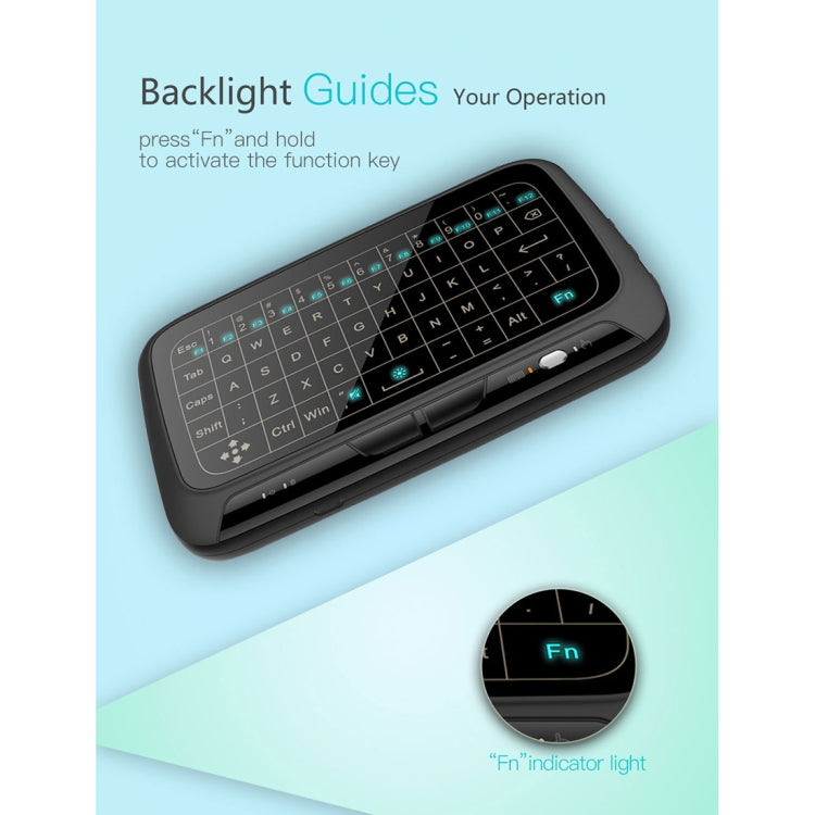 H18+ 2.4GHz Mini Wireless Keyboard Full Touchpad with 3-Level Adjustable Backlight(Black) - MINI PC Accessories & Gadgets by PMC TechLife | Online Shopping South Africa | PMC TechLife