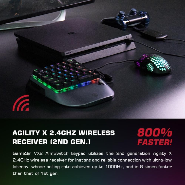 GameSir  VX2 AimSiwtch One-handed Wireless Gaming Keyboard & Mouse Kit(Black) - Other Accessories by GameSir | Online Shopping South Africa | PMC Jewellery | Buy Now Pay Later Mobicred