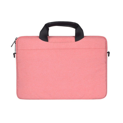 15.6 inch Breathable Wear-resistant Fashion Business Shoulder Handheld Zipper Laptop Bag with Shoulder Strap (Pink) - 14.1 inch by PMC Jewellery | Online Shopping South Africa | PMC Jewellery