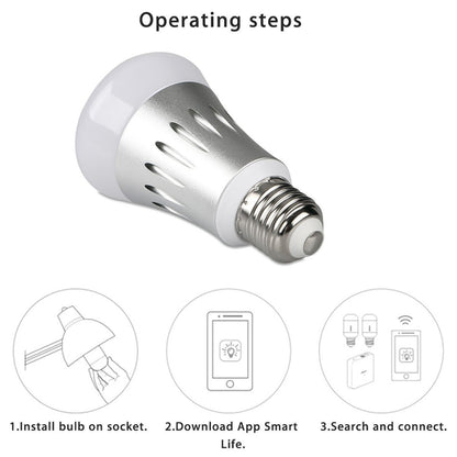 JH-G05 E27 7W WiFi Smart LED Light Bulb, 6000K+RGB 600LM Works with Alexa & Google Home, AC 175-255V(Silver) - Smart Light Bulbs by PMC Jewellery | Online Shopping South Africa | PMC Jewellery