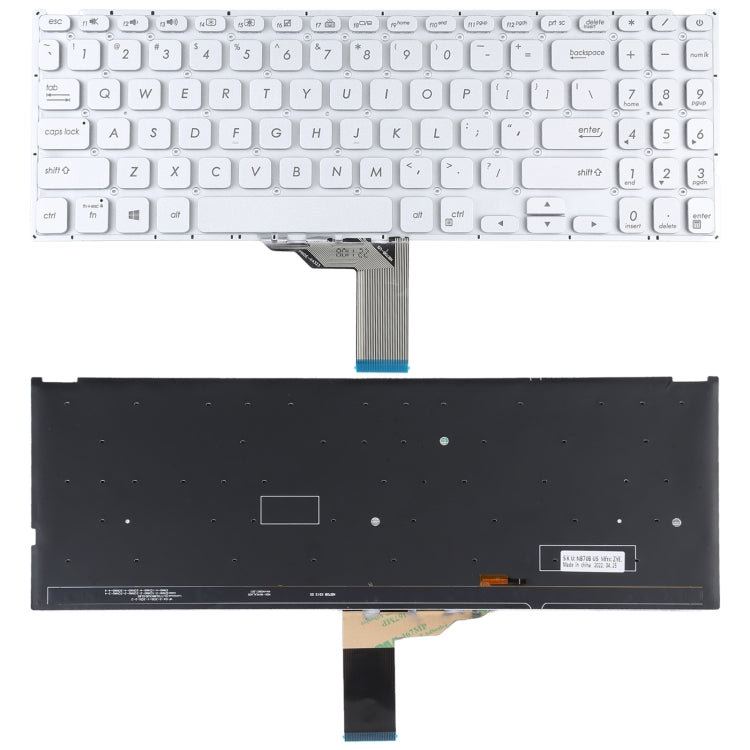 For Asus Vivobook X512 X512D X512DA X512F X512FA X512U US Version Keyboard with Backlight (Silver) - Replacement Keyboards by PMC TechLife | Online Shopping South Africa | PMC TechLife