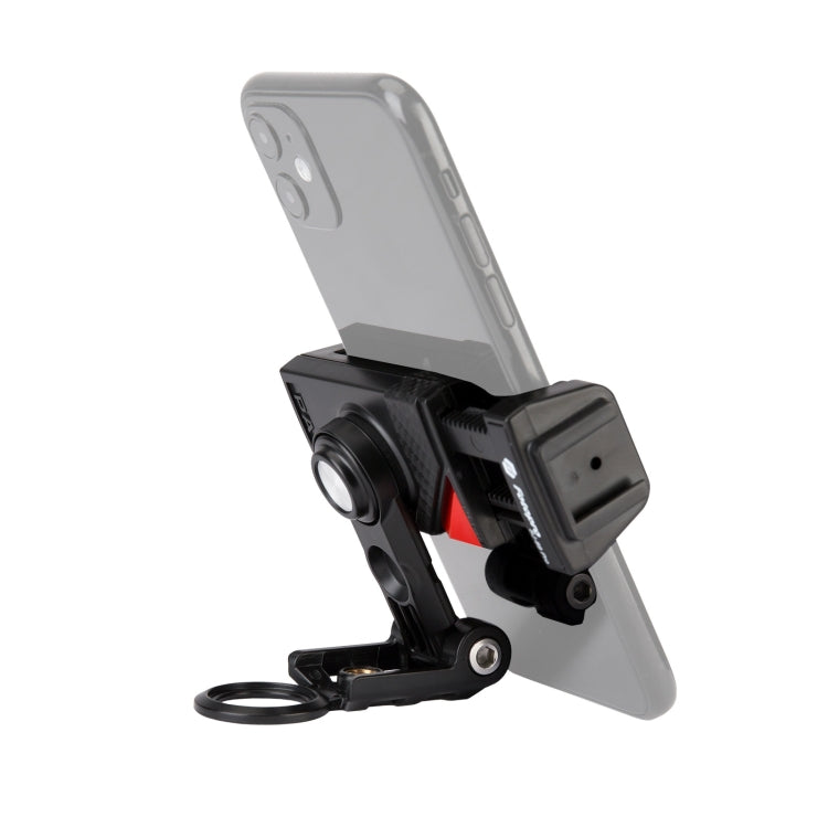 Fotopro SJ-89 Pro Carbon Fiber Texture Horizontal and Vertical Tripod Mount Adapter Phone Clamp Bracket with Cold Shoe (Black) - Stand by Fotopro | Online Shopping South Africa | PMC Jewellery | Buy Now Pay Later Mobicred