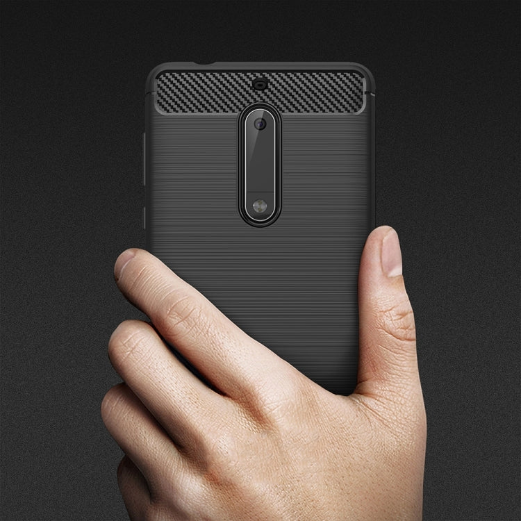 For Nokia 5 Brushed Carbon Fiber Texture Shockproof TPU Protective Cover Case(Navy Blue) - free shipping - PMC TechLife - Order now!