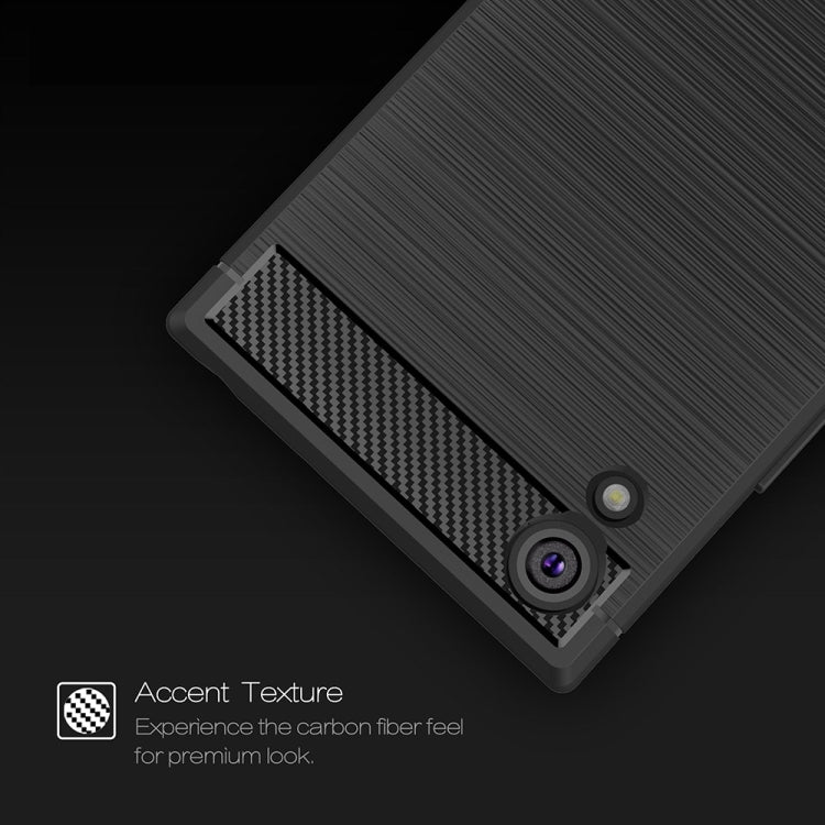 For Sony Xperia XA1 Ultra Brushed Texture Carbon Fiber Shockproof TPU Rugged Armor Protective Case(Red) - free shipping - PMC TechLife - Order now!