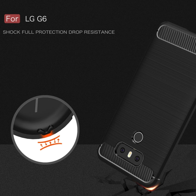 For LG G6 Brushed Carbon Fiber Texture Shockproof TPU Protective Cover Case (Red) - LG Cases by PMC TechLife | Online Shopping South Africa | PMC TechLife | Buy Now Pay Later Mobicred