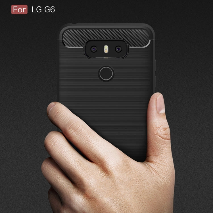 For LG G6 Brushed Carbon Fiber Texture Shockproof TPU Protective Cover Case (Red) - LG Cases by PMC TechLife | Online Shopping South Africa | PMC TechLife | Buy Now Pay Later Mobicred