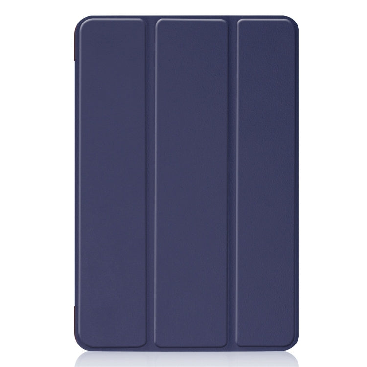 Custer Texture Horizontal Flip Smart PU Leather Case for iPad Mini 4 / Mini 5, with Sleep / Wake-up Function & Three-folding Holder (Blue) - iPad Mini 4 & 3 & 2 & 1 Cases by PMC TechLife | Online Shopping South Africa | PMC TechLife | Buy Now Pay Later Mobicred