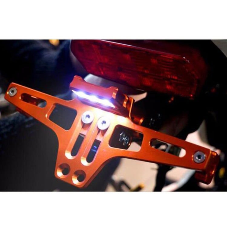 LPF013 Motorcycle Modification Accessories Universal Aircraft Shape Aluminum Alloy License Plate Bracket with LED Lights(Black) - Others by PMC Jewellery | Online Shopping South Africa | PMC Jewellery