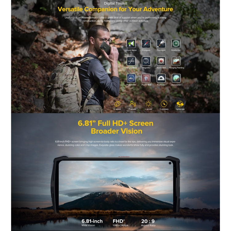 Ulefone Power Armor 13 Rugged Phone, Infrared Distance Measure, 8GB+256GB - Ulefone by Ulefone | Online Shopping South Africa | PMC Jewellery | Buy Now Pay Later Mobicred