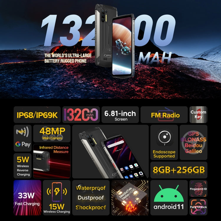 Ulefone Power Armor 13 Rugged Phone, Infrared Distance Measure, 8GB+256GB - Ulefone by Ulefone | Online Shopping South Africa | PMC Jewellery | Buy Now Pay Later Mobicred