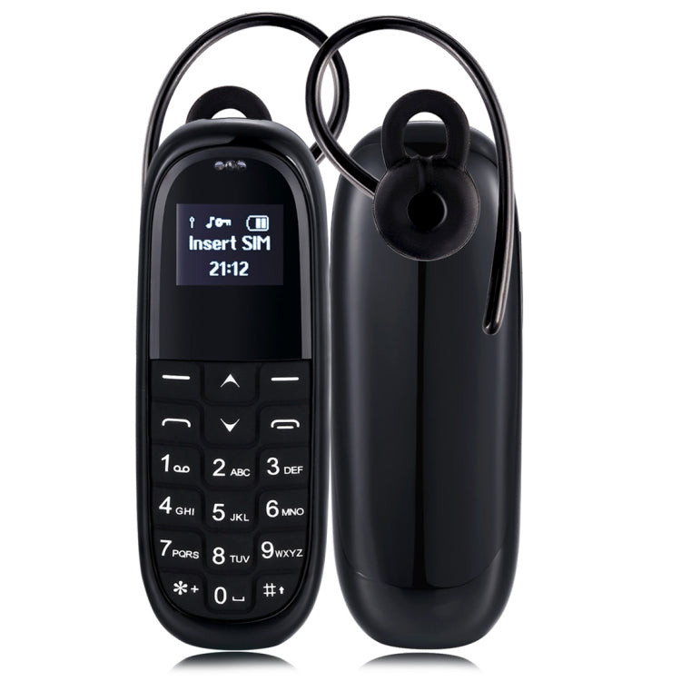 AIEK KK1 Mini Mobile Phone, English Keyboard, Hands Free Bluetooth Dialer Headphone, MTK6261DA, Anti-Lost, Single SIM, Network: 2G(Black) - Others by AIEK | Online Shopping South Africa | PMC Jewellery | Buy Now Pay Later Mobicred