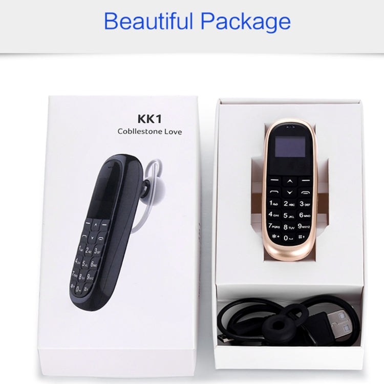 AIEK KK1 Mini Mobile Phone, English Keyboard, Hands Free Bluetooth Dialer Headphone, MTK6261DA, Anti-Lost, Single SIM, Network: 2G(Black) - Others by AIEK | Online Shopping South Africa | PMC Jewellery | Buy Now Pay Later Mobicred