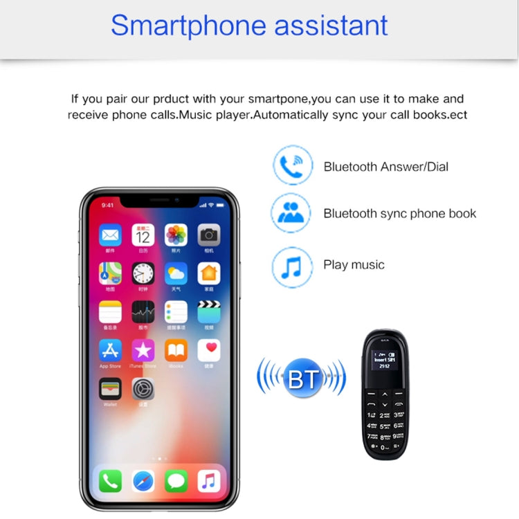 AIEK KK1 Mini Mobile Phone, English Keyboard, Hands Free Bluetooth Dialer Headphone, MTK6261DA, Anti-Lost, Single SIM, Network: 2G(Black) - Others by AIEK | Online Shopping South Africa | PMC Jewellery | Buy Now Pay Later Mobicred