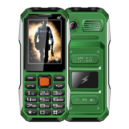 A6 4G Full Network Triple Proofing Elder Phone, Waterproof Shockproof Dustproof, 6800mAh Battery, 2.4 inch, 21 Keys, LED Flashlight, FM, SOS, Dual SIM, Network: 4G(Green) - Others by PMC Jewellery | Online Shopping South Africa | PMC Jewellery