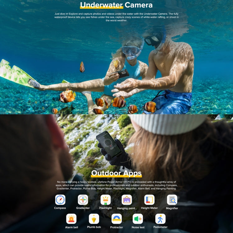 Ulefone Power Armor X11 Pro Rugged Phone, 4GB+64GB, IP68/IP69K Waterproof Dustproof Shockproof, Dual Back Cameras, Face Unlock, 5.45 inch Android 12 MediaTek Helio G25 MT6762VWB Octa Core up to 2.0GHz, Network: 4G, NFC, OTG(Black) - Ulefone by Ulefone | Online Shopping South Africa | PMC Jewellery | Buy Now Pay Later Mobicred