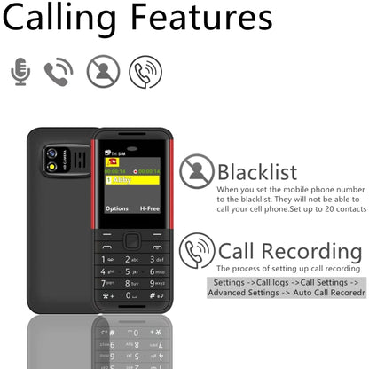 SERVO BM5310 Mini Mobile Phone, Russian Key, 1.33 inch, MTK6261D, 21 Keys, Support Bluetooth, FM, Magic Sound, Auto Call Record, GSM, Triple SIM (Black Red) - SERVO by SERVO | Online Shopping South Africa | PMC Jewellery