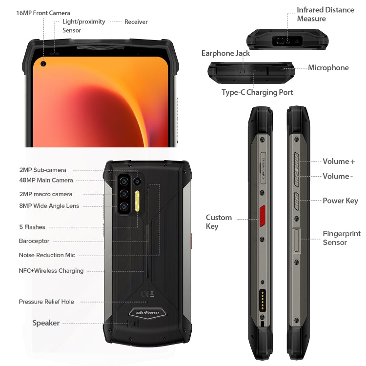 Ulefone Power Armor 13 Rugged Phone, Infrared Distance Measure, 8GB+128GB - Ulefone by Ulefone | Online Shopping South Africa | PMC Jewellery | Buy Now Pay Later Mobicred