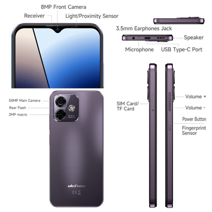 Ulefone Note 16 Pro, 8GB+256GB, Dual Back Cameras, Face ID & Side Fingerprint Identification, 4400mAh Battery, 6.52 inch Android 13 Unisoc T606 Octa Core up to 1.6GHz, Network: 4G, Dual SIM, OTG (Purple) - Ulefone by Ulefone | Online Shopping South Africa | PMC Jewellery | Buy Now Pay Later Mobicred