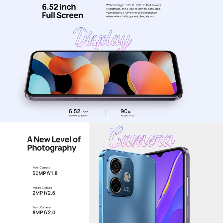 Ulefone Note 16 Pro, 8GB+256GB, Dual Back Cameras, Face ID & Side Fingerprint Identification, 4400mAh Battery, 6.52 inch Android 13 Unisoc T606 Octa Core up to 1.6GHz, Network: 4G, Dual SIM, OTG (Blue) - Ulefone by Ulefone | Online Shopping South Africa | PMC Jewellery | Buy Now Pay Later Mobicred