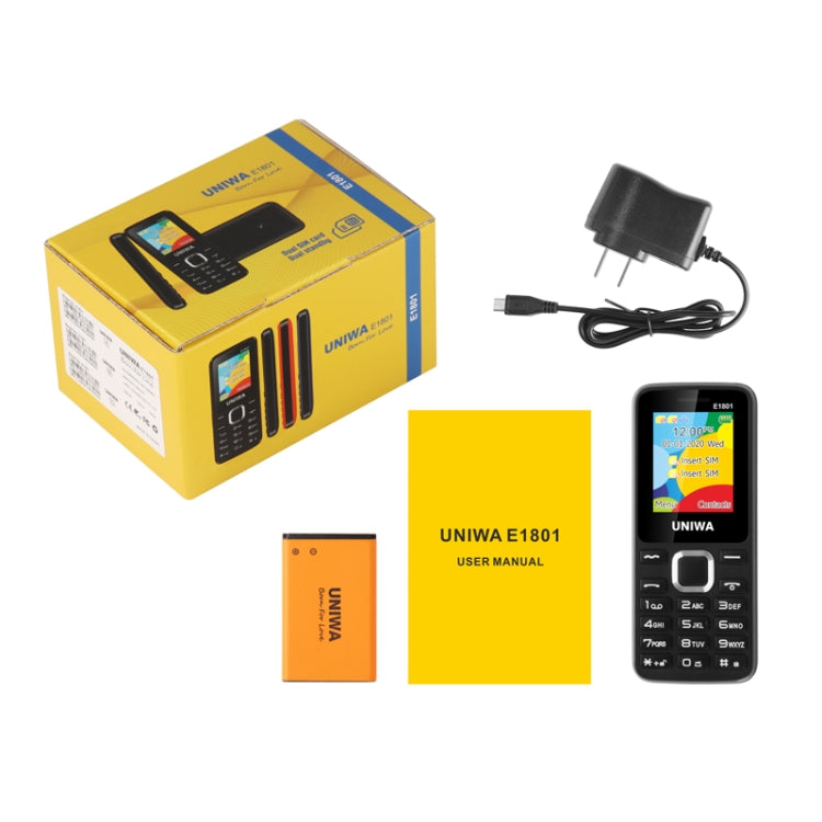UNIWA E1801 Mobile Phone, 1.77 inch, 800mAh Battery, 21 Keys, Support Bluetooth, FM, MP3, MP4, GSM, Dual SIM(Blue) - UNIWA by UNIWA | Online Shopping South Africa | PMC TechLife